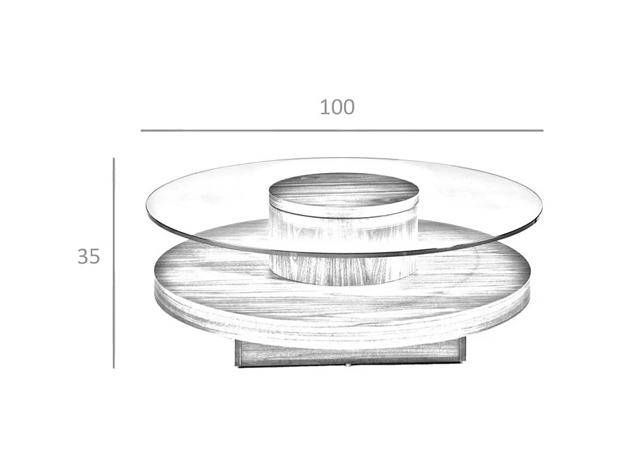Mesa centro redonda nogal 2052 ANGEL CERDA