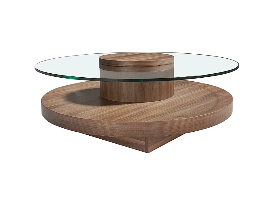 Mesa centro redonda nogal 2052 ANGEL CERDA