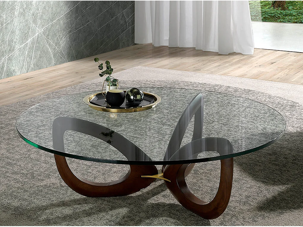 Ronde glazen salontafel 2053 ANGEL CERDA