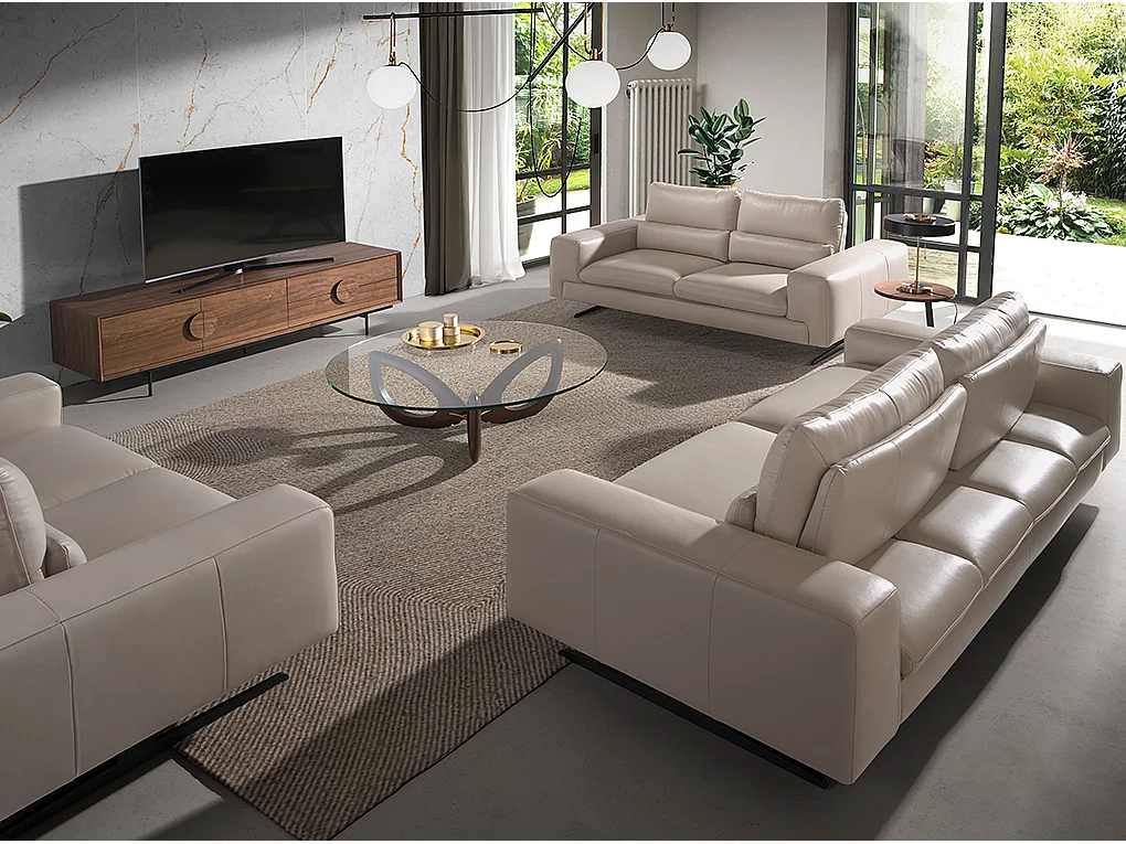 Ronde glazen salontafel 2053 ANGEL CERDA