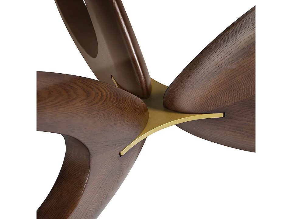 Table basse ronde en verre trempé et noyer 2053 ANGEL CERDA