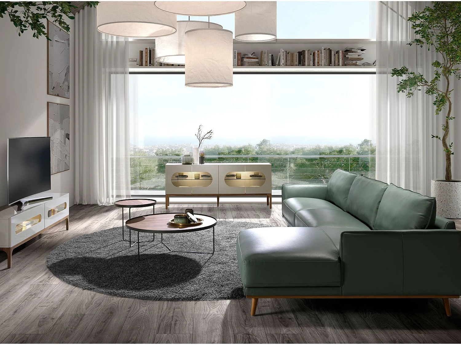 Okrągły stolik kawowy z orzecha włoskiego i czarnej stali 2006 ANGEL CERDA