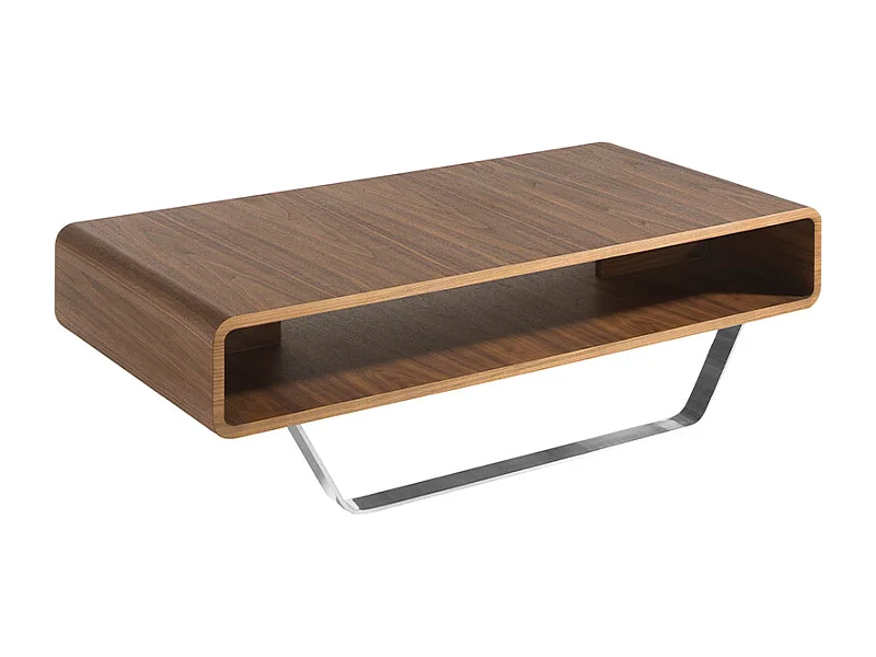 Table basse en bois de noyer et acier 2002 ANGEL CERDA