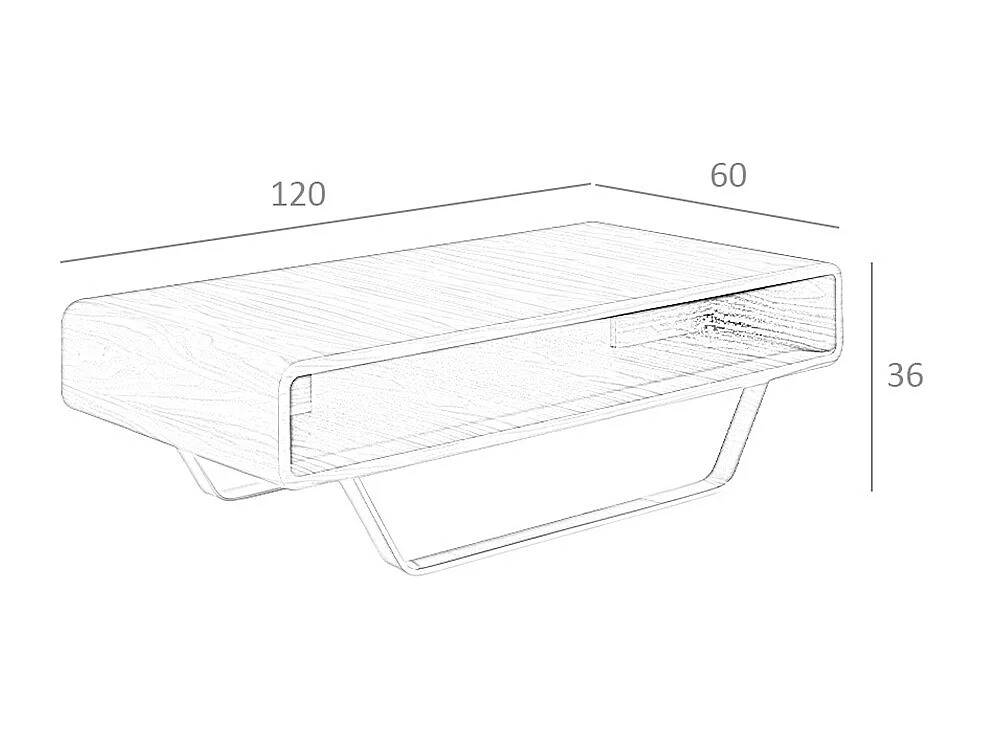 Table basse rectangulaire en noyer et acier chromé 2002 ANGEL CERDA