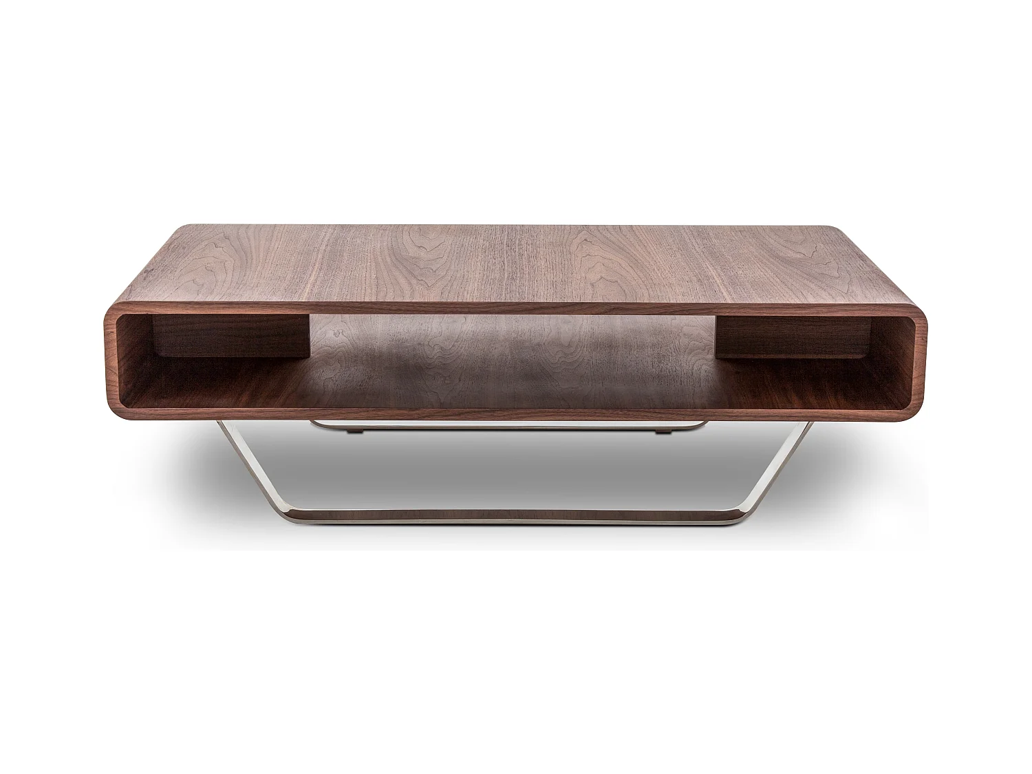 Table basse en bois de noyer et acier 2002 ANGEL CERDA