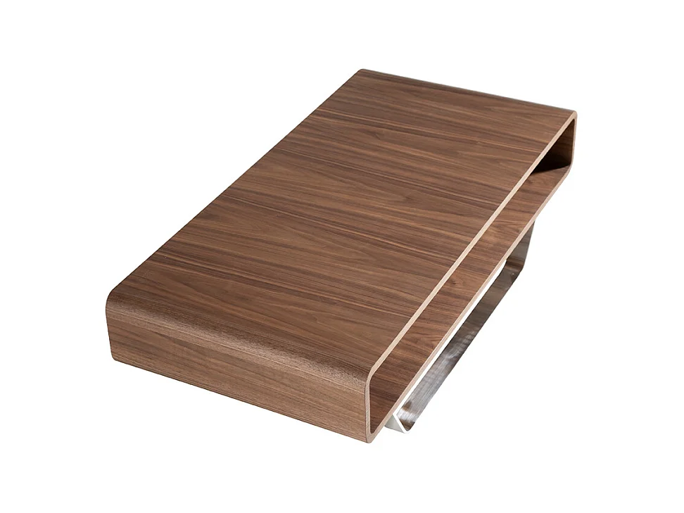Table basse en bois de noyer et acier 2002 ANGEL CERDA