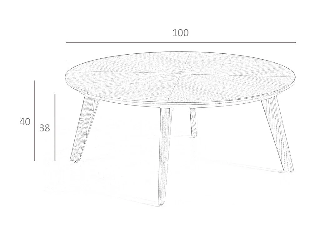 Table basse ronde en bois de noyer et acier noir