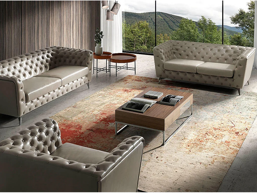 Table basse rectangulaire en noyer et acier chromé 2057 ANGEL CERDA