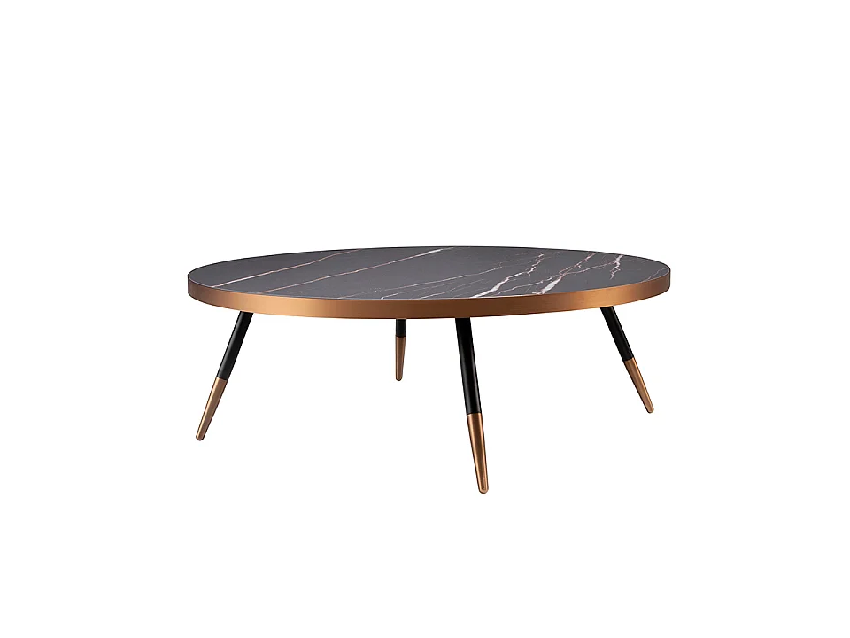 Table d'angle ronde en porcelaine noire 2068 ANGEL CERDA