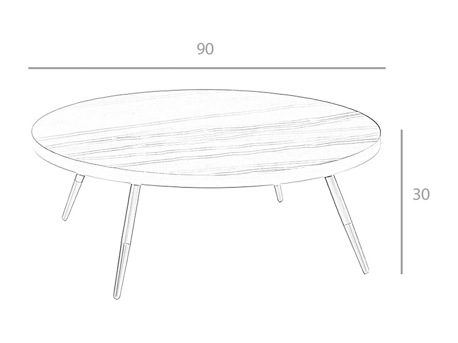 Table basse ronde en marbre de porcelaine et acier noir 2068 ANGEL CERDA