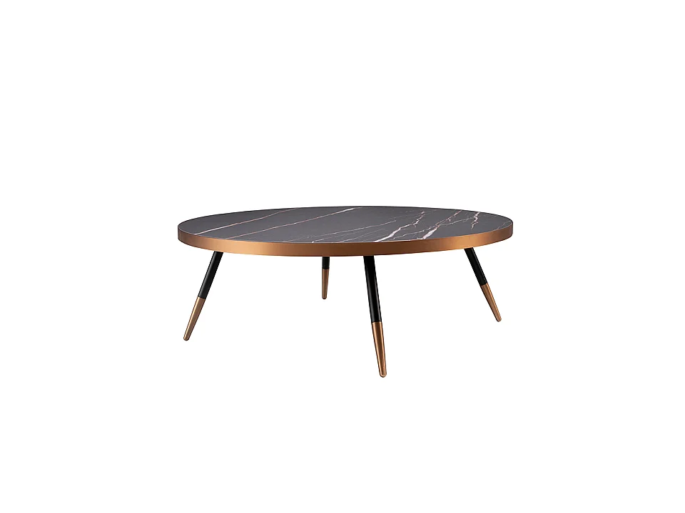 Table d'angle ronde en porcelaine noire 2068 ANGEL CERDA