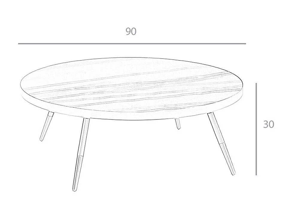Ronde salontafel porselein marmer en zwart staal 2068 ANGEL CERDA