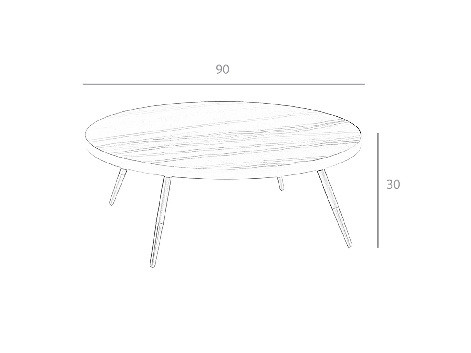 Table basse ronde en marbre de porcelaine et acier noir 2068 ANGEL CERDA