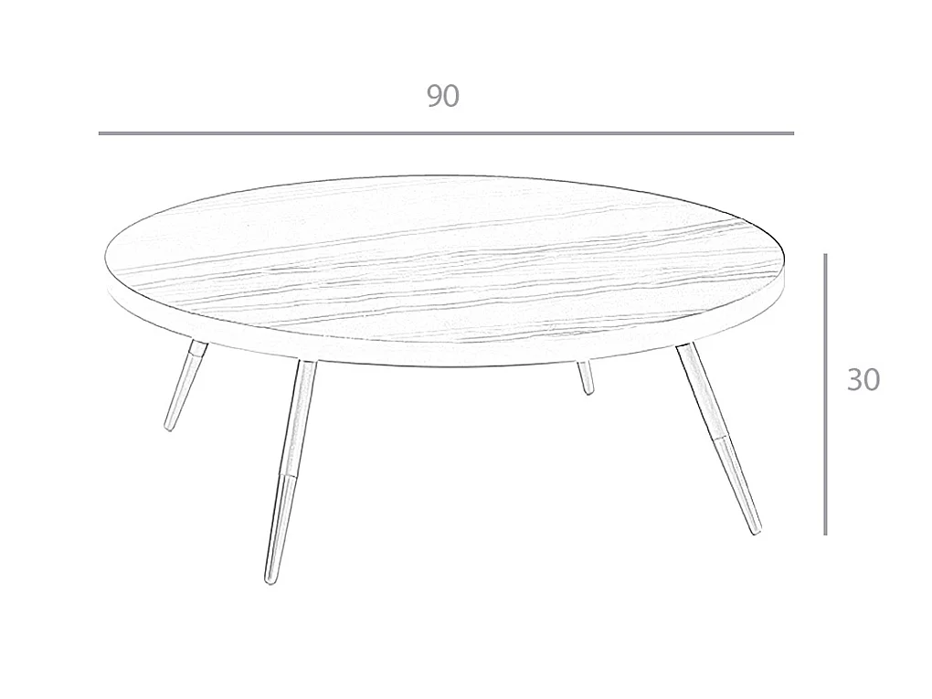Table basse ronde en marbre de porcelaine et acier noir 2068 ANGEL CERDA