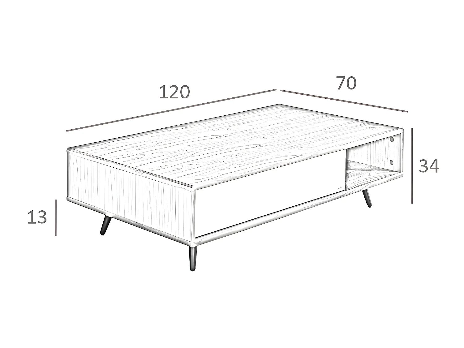 Table basse en bois et verre noir 2112 ANGEL CERDA