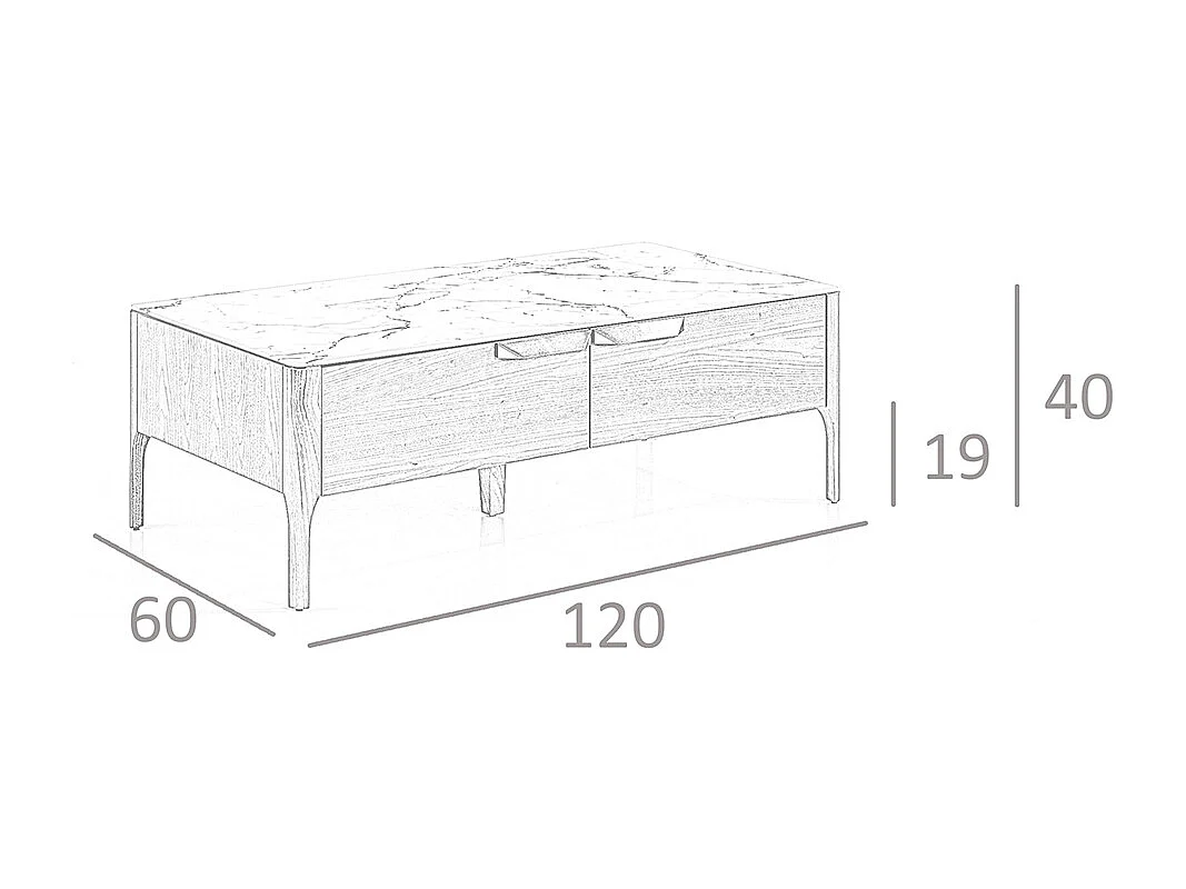 Couchtisch aus Nussbaum und Glas2046 ANGEL CERDA