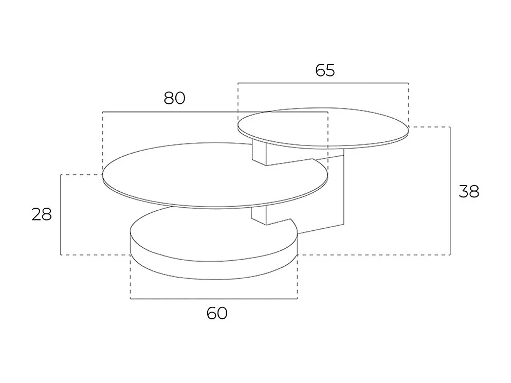 Mesa centro tapas redondas cristal nogal  2019 ANGEL CERDA