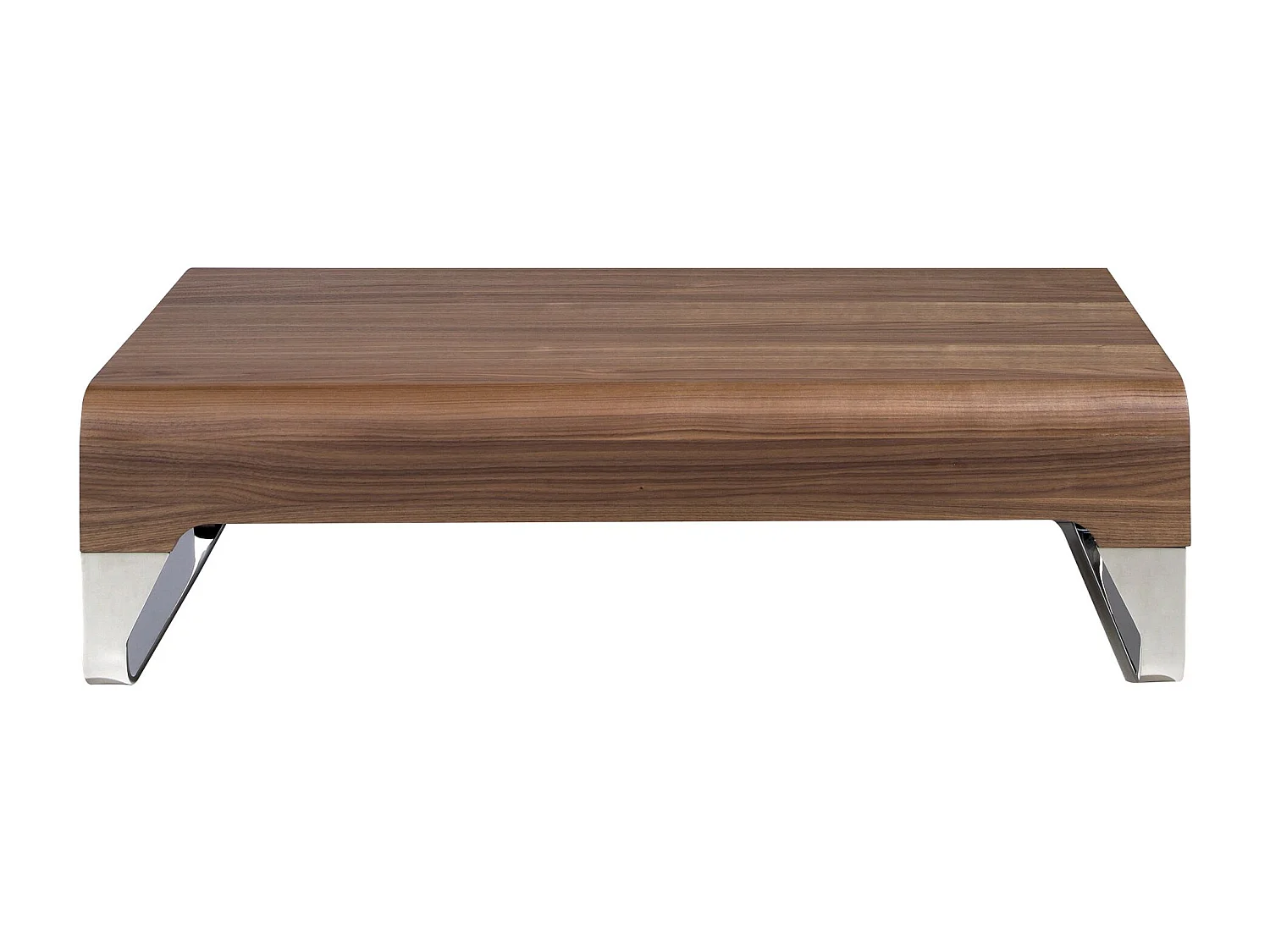Table basse rectangulaire en noyer et acier chromé 2001 ANGEL CERDA