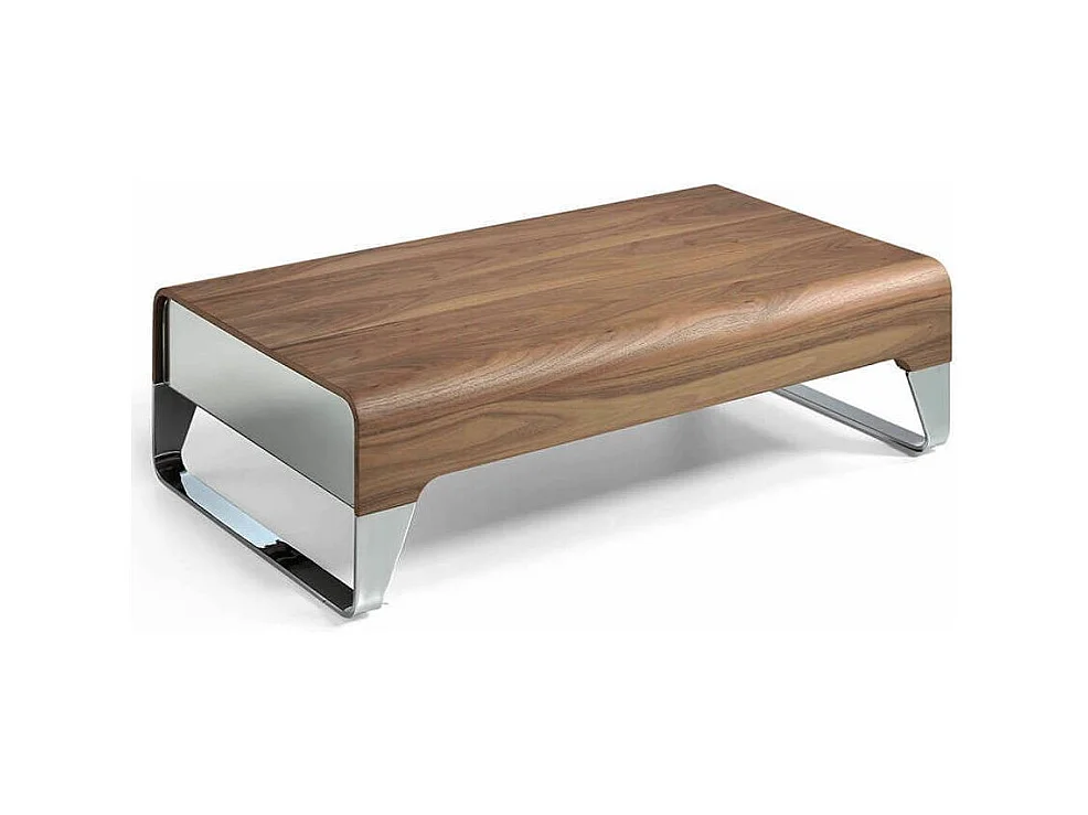 Table basse en bois de noyer et acier 2001 ANGEL CERDA