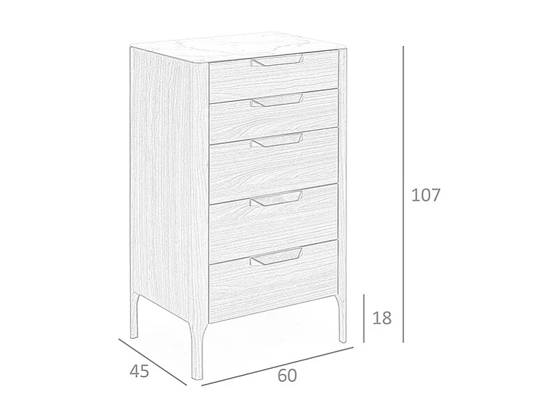 Chiffonnier de noyer 7039 ANGEL CERDA