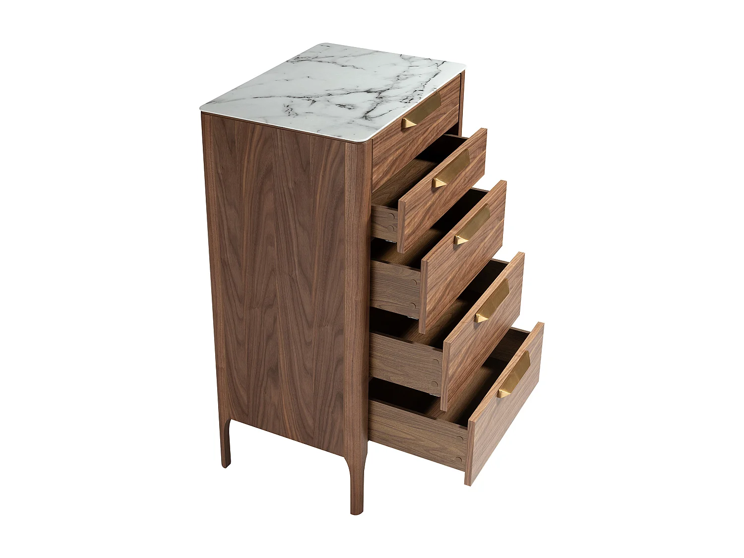 Chiffonier notenhout en glasvezel met marmereffect 7039 ANGEL CERDA