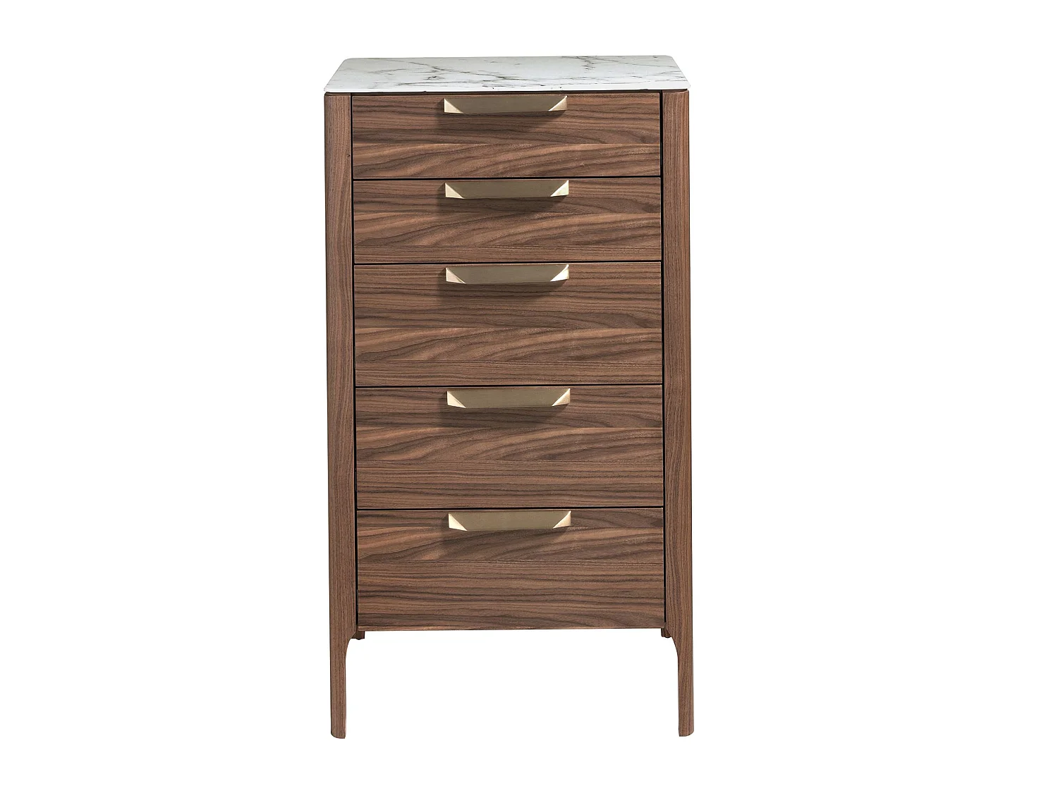 Notenhouten chiffonier met glazen blad in marmerlook 7039 ANGEL CERDA