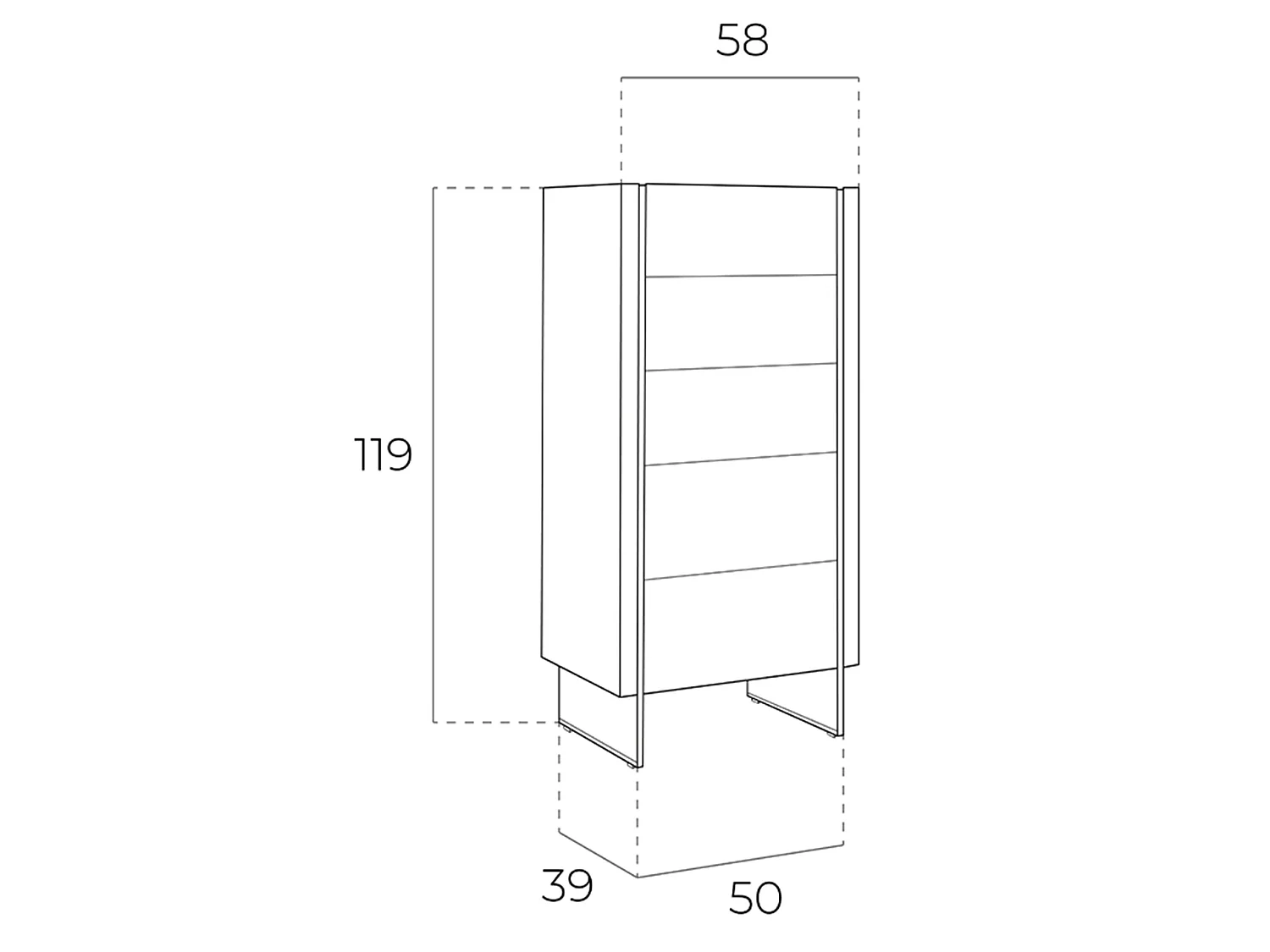 Chiffonier aus Nussbaumholz mit Glasplatte aus Marmorimitat 7039 ANGEL CERDA