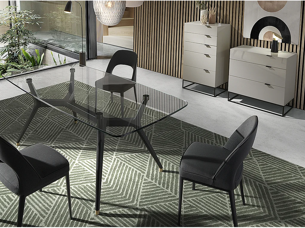 Szyfoniera szare drewno i czarna stal