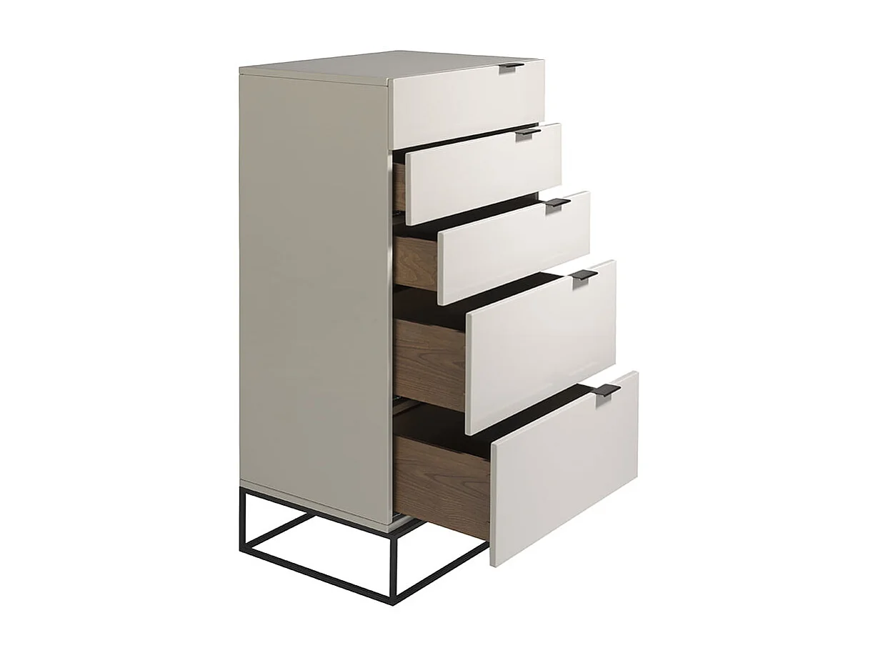 Szyfoniera szare drewno i czarna stal