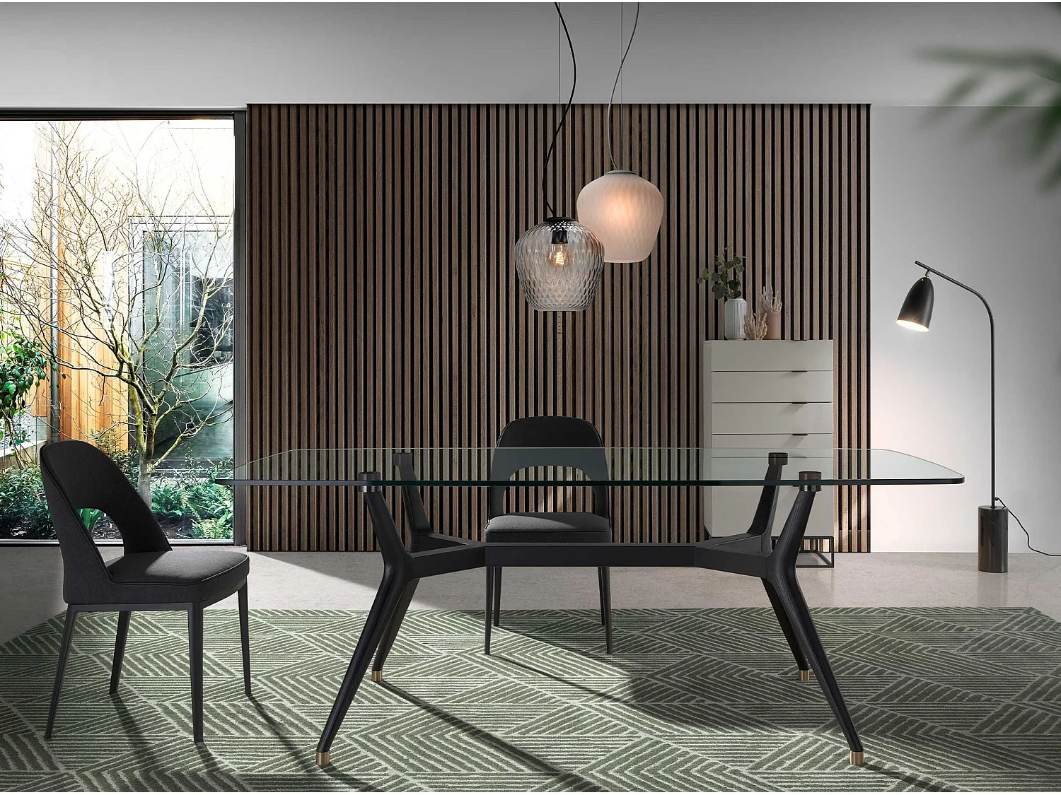 Chiffoniera legno grigio e acciaio nero 7019 ANGEL CERDA