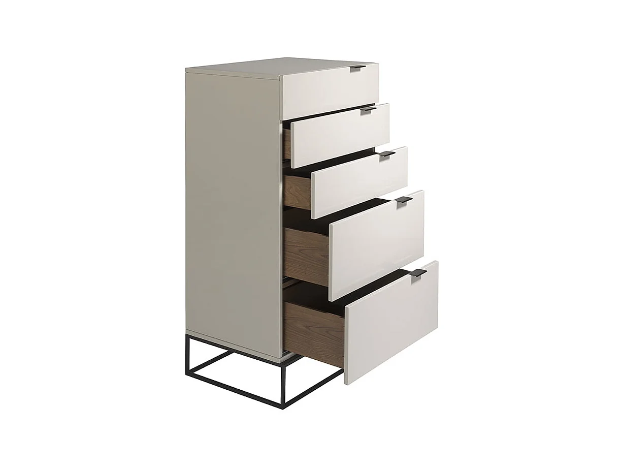 Graue Schubladenschrank mit schwarzen Stahlbeinen  7019 ANGEL CERDA