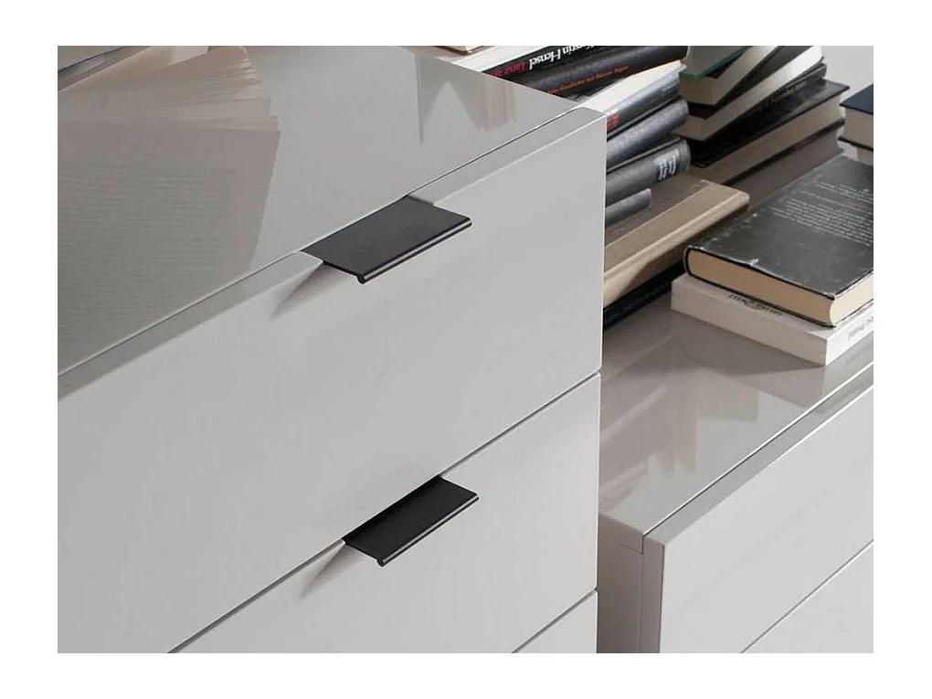 Graue Schubladenschrank mit schwarzen Stahlbeinen  7019 ANGEL CERDA