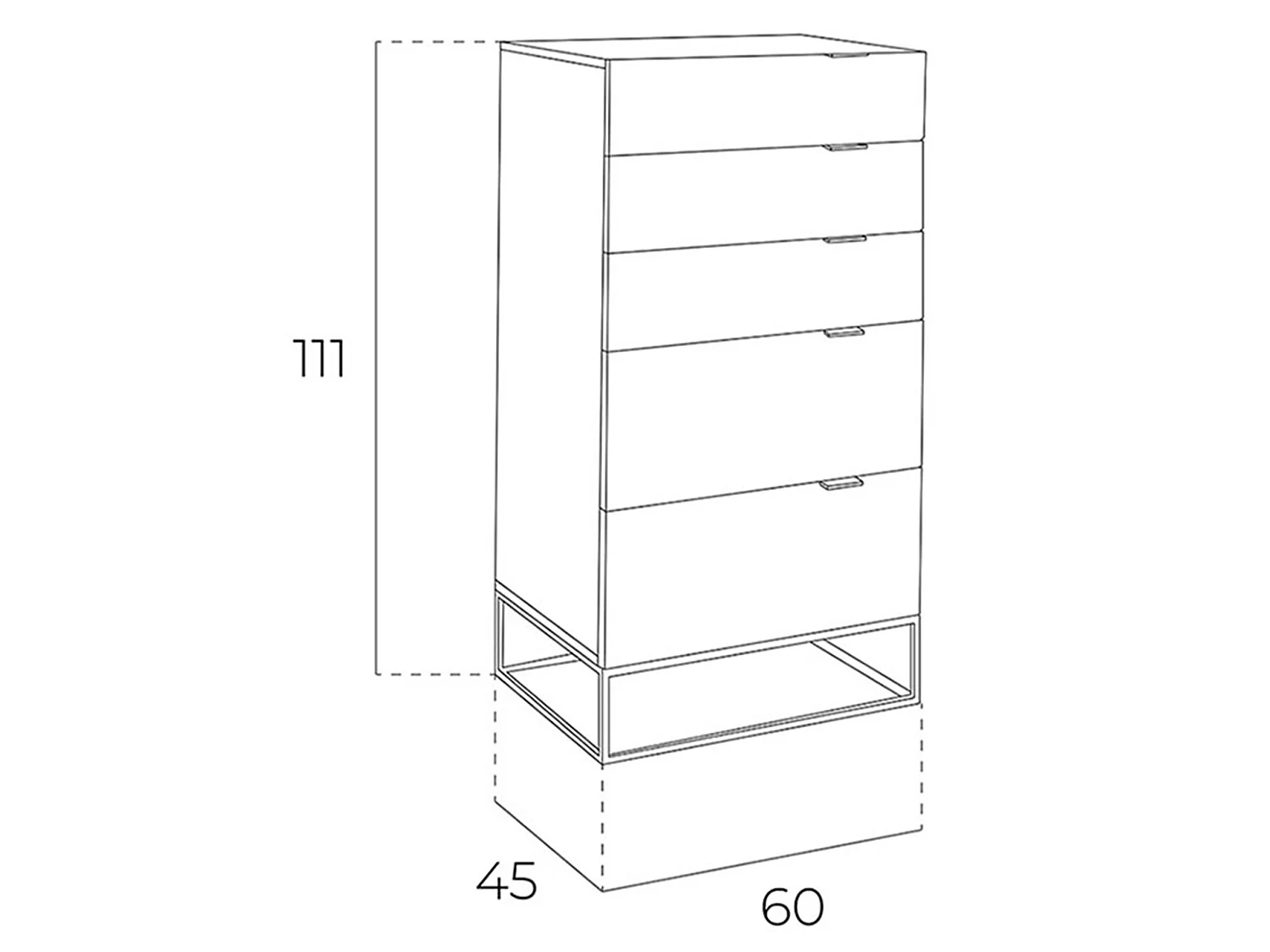 Chiffonier graues Holz und schwarzer Stahl 7019 ANGEL CERDA
