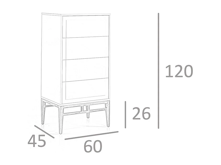 Grau-Walnuss-Schubladenschrank  7036 ANGEL CERDA