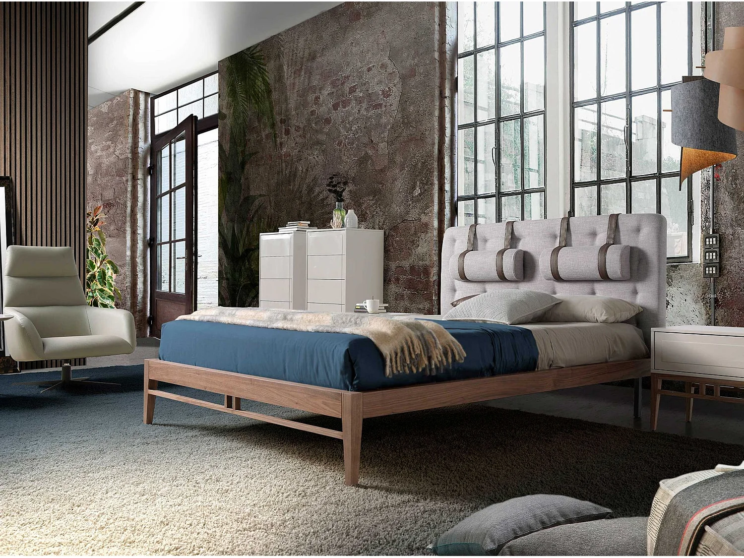 Chiffonnier beige et noyer 7036 ANGEL CERDA