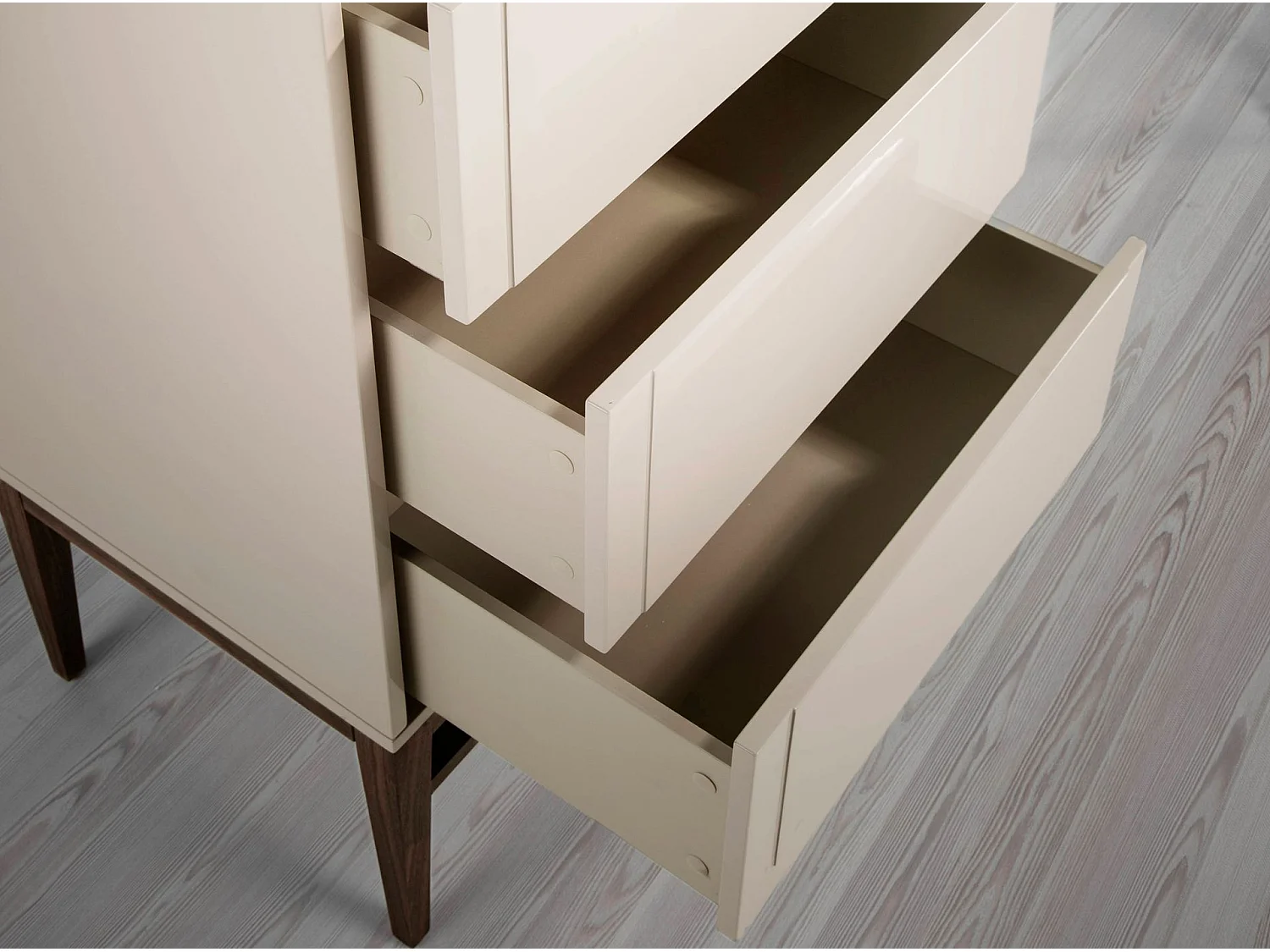 Chiffonier in Beige und Walnussholz 7036 ANGEL CERDA