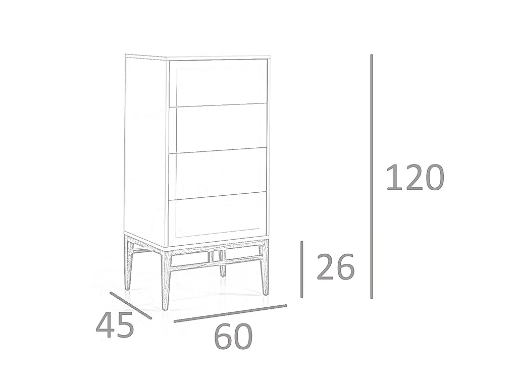 Chiffonier in Beige und Walnussholz 7036 ANGEL CERDA