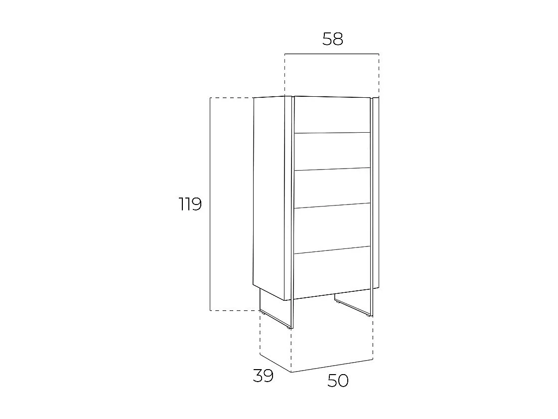 Szafka nocna z drewna orzechowego i szkła hartowanego