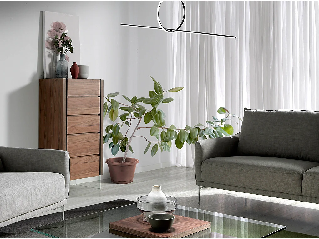 Szafka nocna z drewna orzechowego i szkła hartowanego