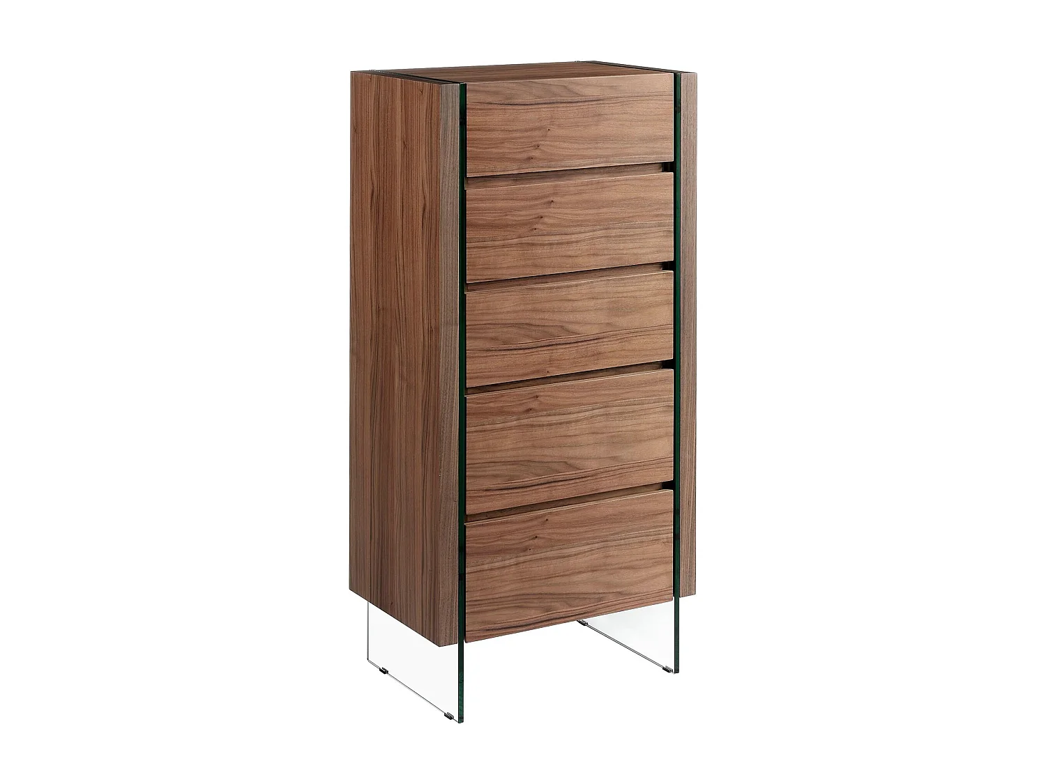 Chiffonnier noyer et verre trempé 7041 ANGEL CERDA