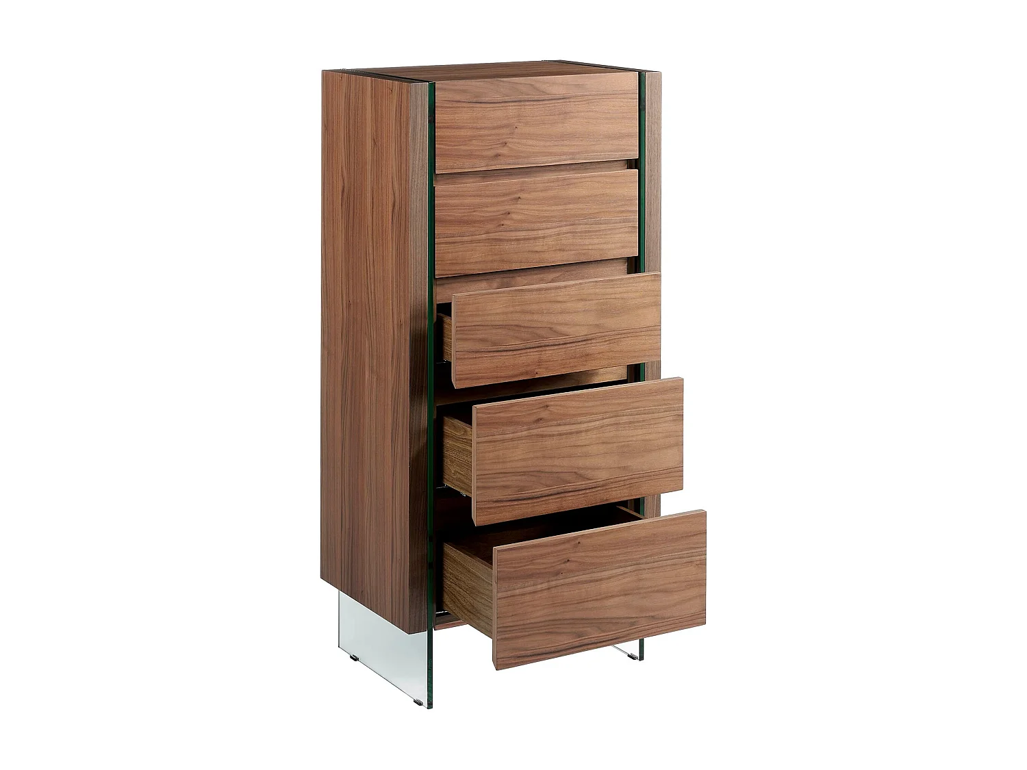 Szafka nocna z drewna orzechowego i szkła hartowanego 7041 ANGEL CERDA