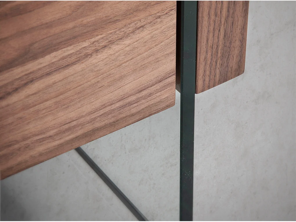 Chiffonier Nussbaum und gehärtetes Glas 7041 ANGEL CERDA