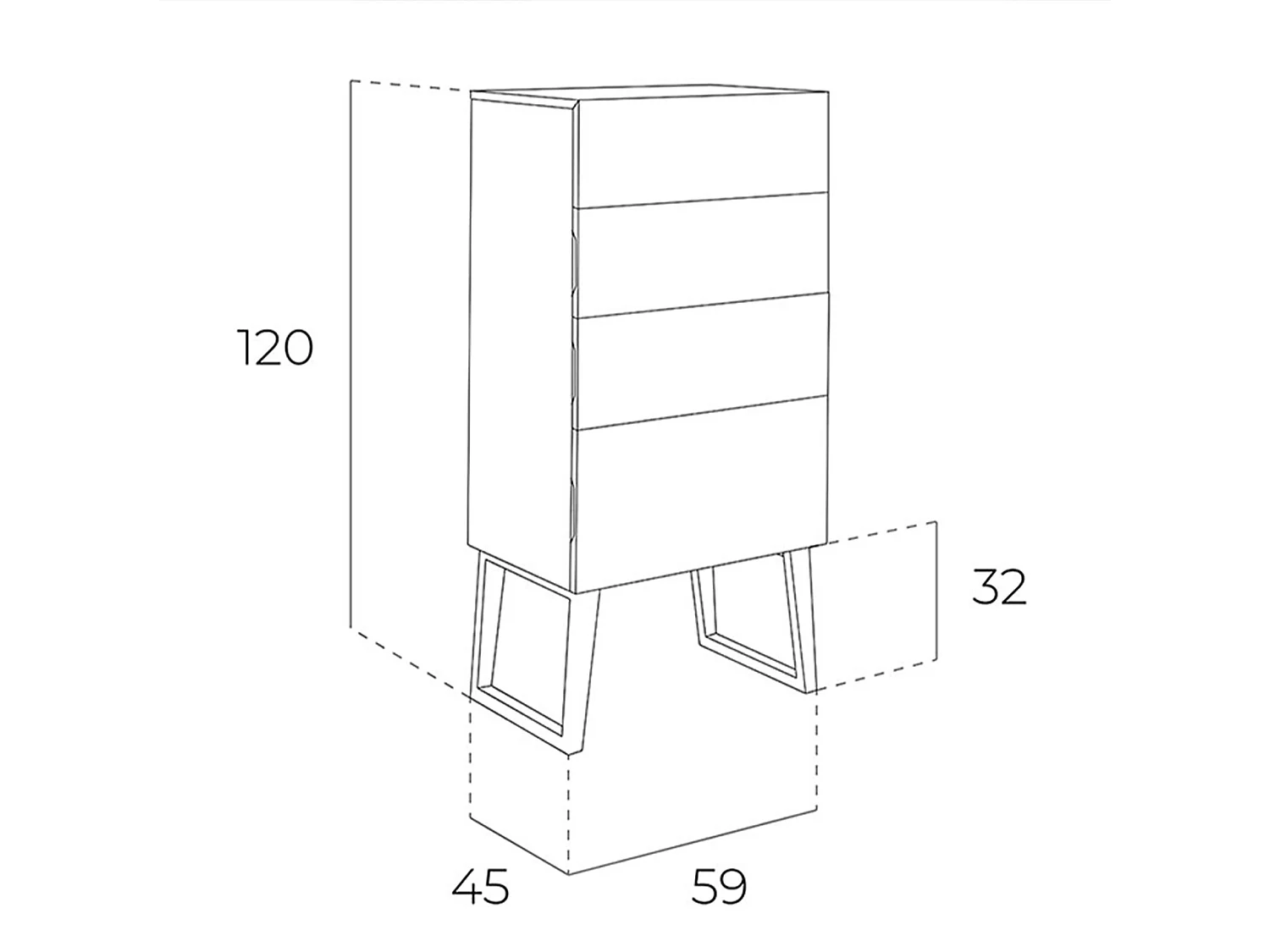Notenhouten chiffonier