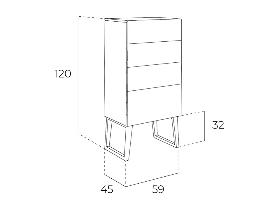 Notenhouten chiffonier