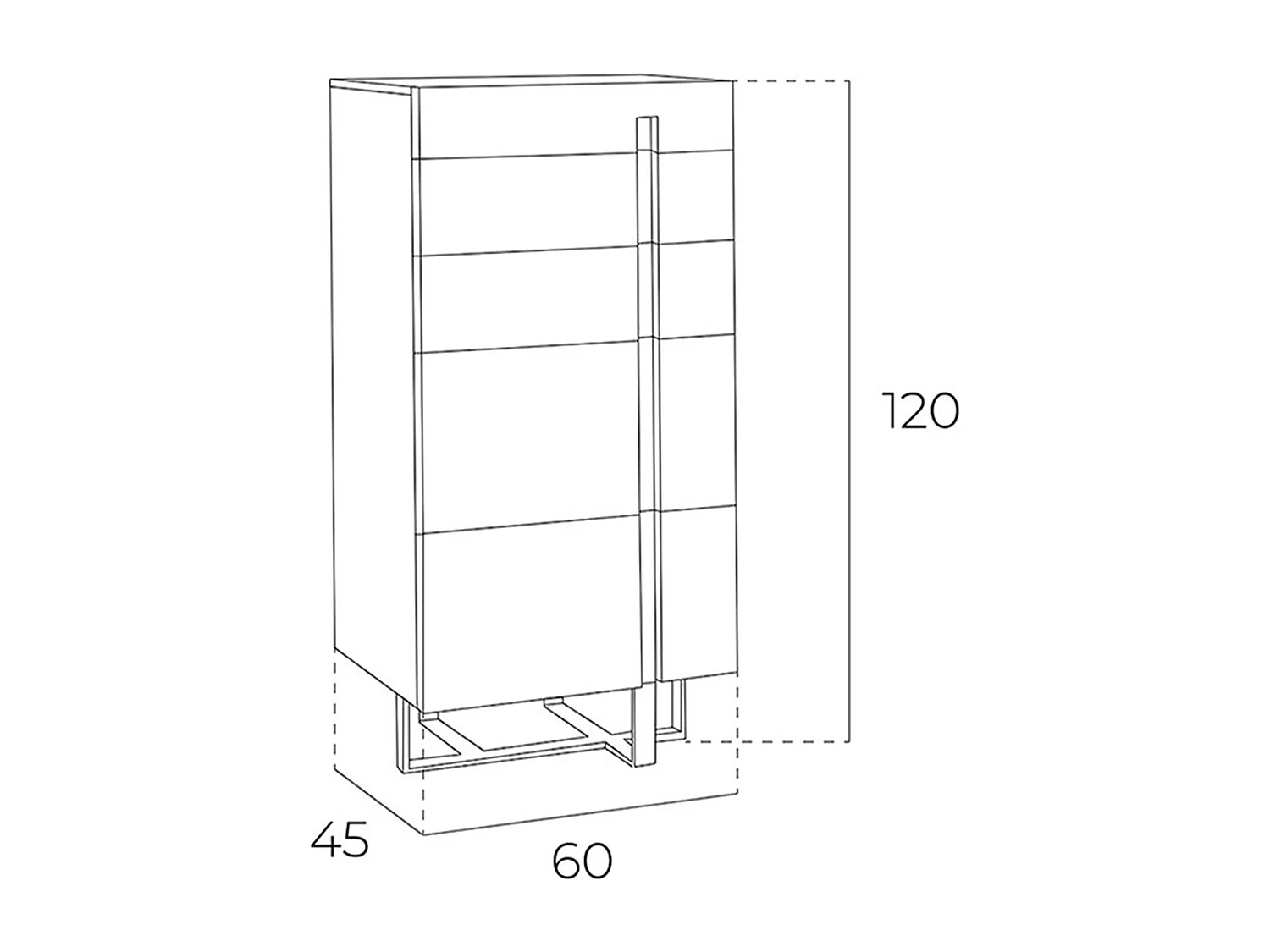 Chiffonnier bois blanc et acier chromé 7018 ANGEL CERDA