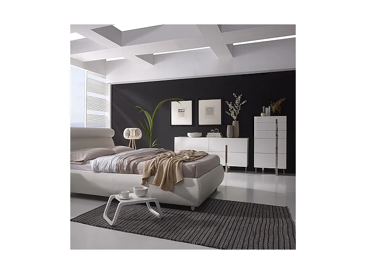 Chiffonnier en bois blanc et acier 7018 ANGEL CERDA