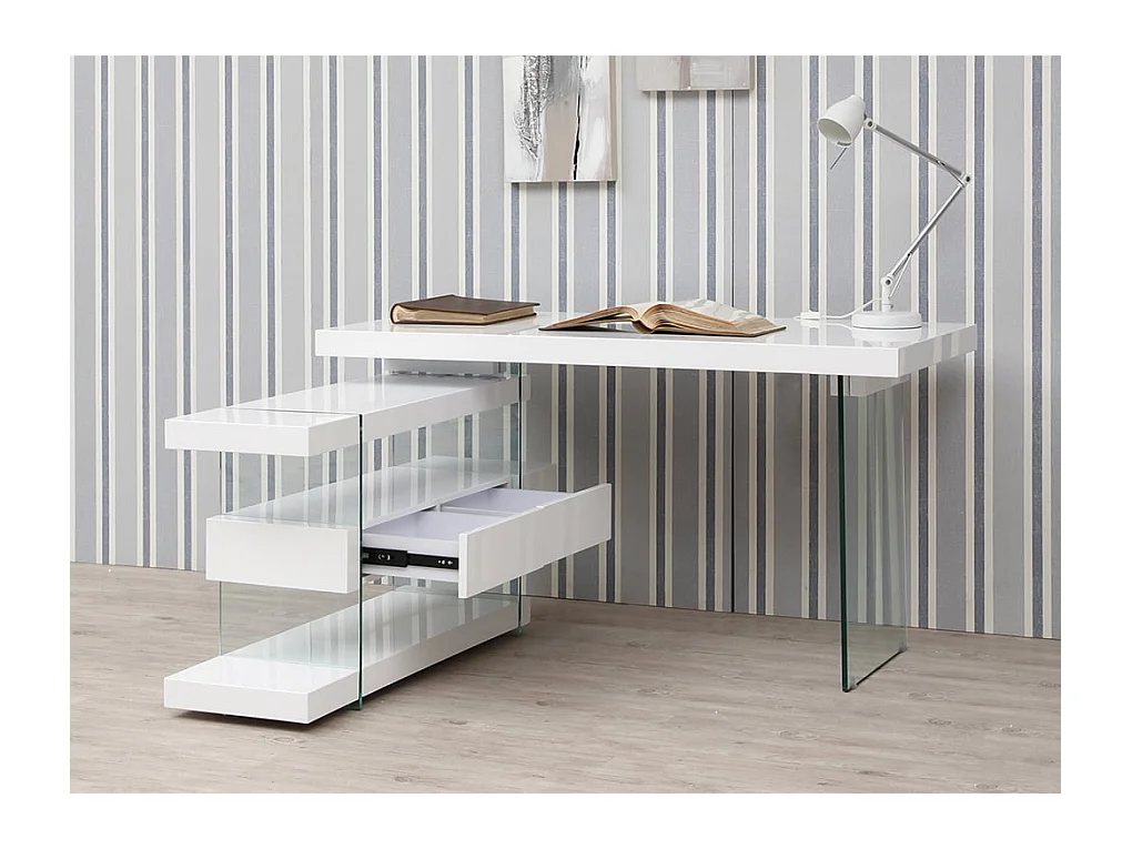 Mesa de escritório com tampo principal, gavetas  3002