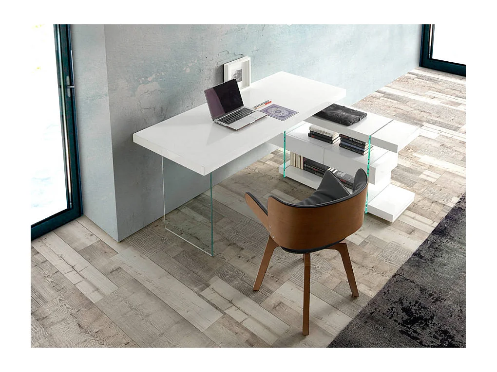 Mesa de escritório com tampo principal, gavetas  3002