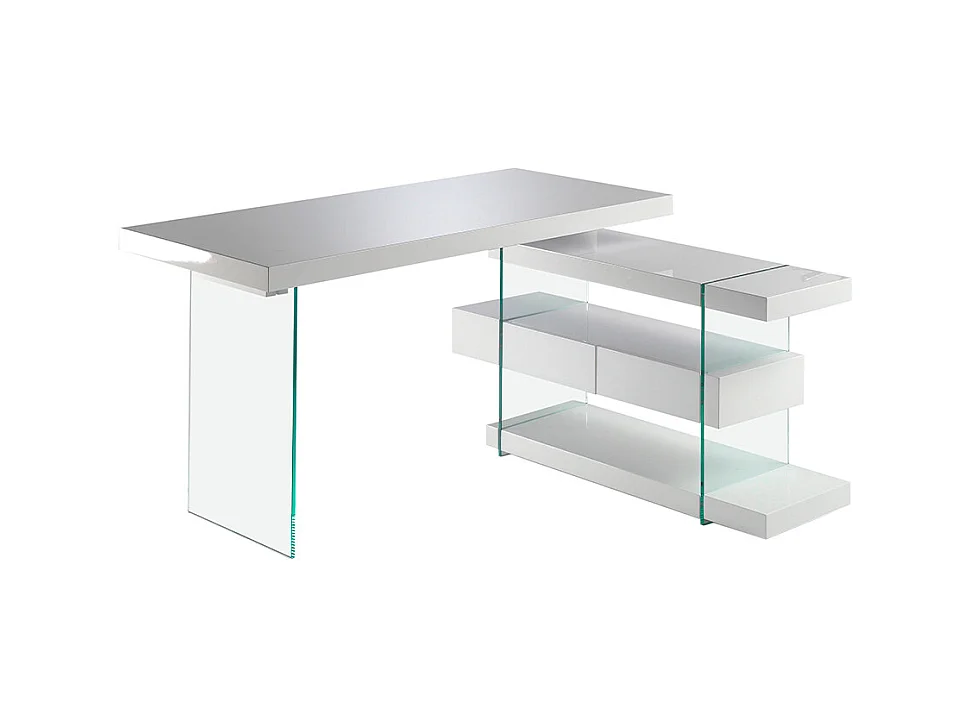 Mesa de escritório com tampo principal, gavetas  3002