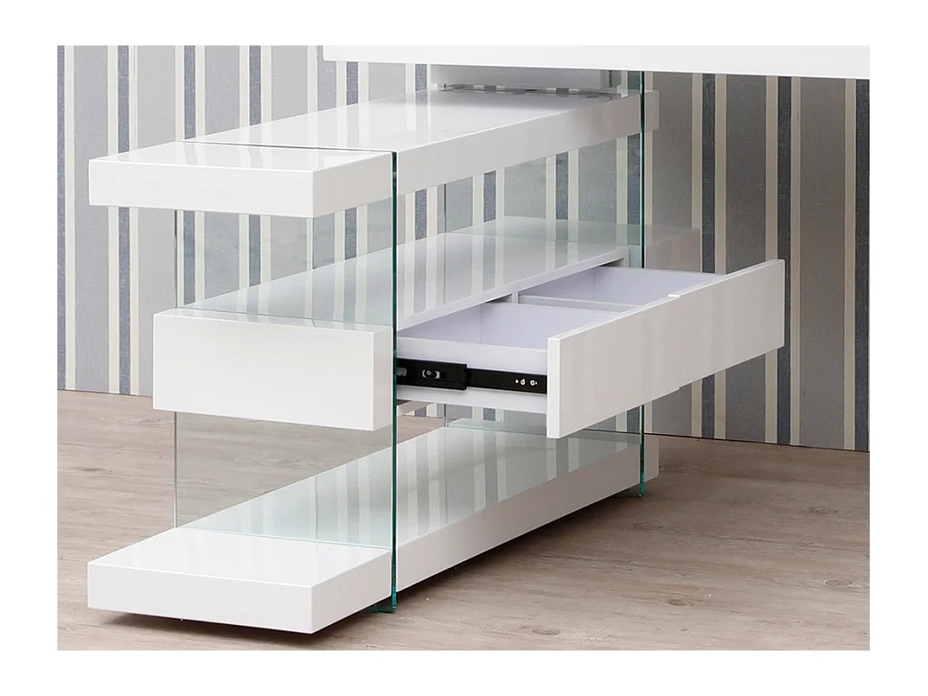 Mesa de escritório com tampo principal, gavetas  3002